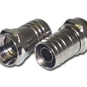 FCT100 F Type Cable crimp plug  (WF 100, RG 6) 6.8mm Cable