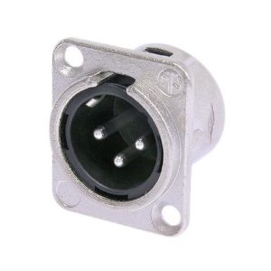 Neutrik NC3MDL1 3 pole male receptacle, solder contacts, Nickel housing, silver contacts
