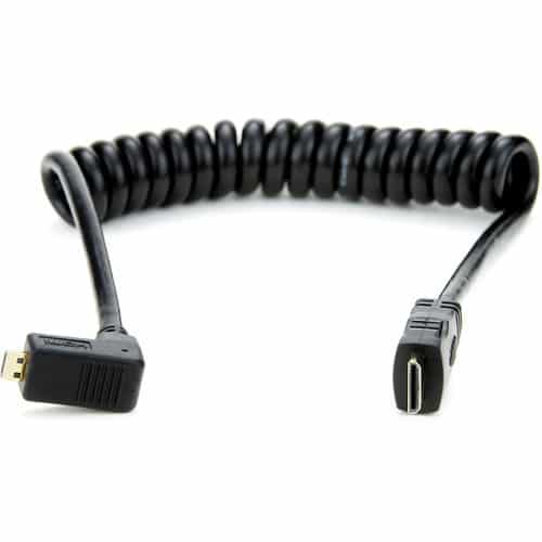 Atomos HDMI Cable Coiled Right Angle Micro to Mini HDMI 30cm ATOMCAB006