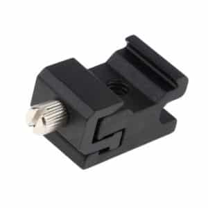Black Metal Cold Shoe Flash Stand Adapter with 1/4-inch Tripod Screw