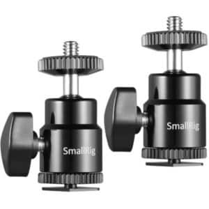 SmallRig 2059 Camera Hot Shoe Mount with 1/4"-20 Screw Ball Head (2-Pack)