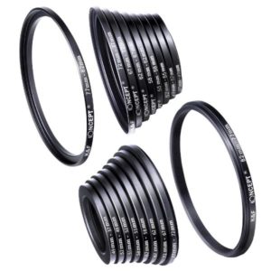 K&F Concept 18 Pieces Filter Ring Adapter Set, Camera Lens Filter Metal Stepping Rings Kit SKU.0629