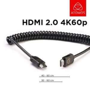 Atomos (Type A to Mini) HDMI 4K60p 30cm Coiled Cable ATOM4K60C3