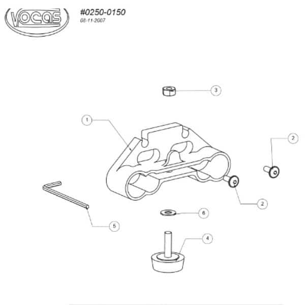 Vocas 0250-0150 Bars Adapter DVMB MK II for MB-200  MB-210 and MB-250.
