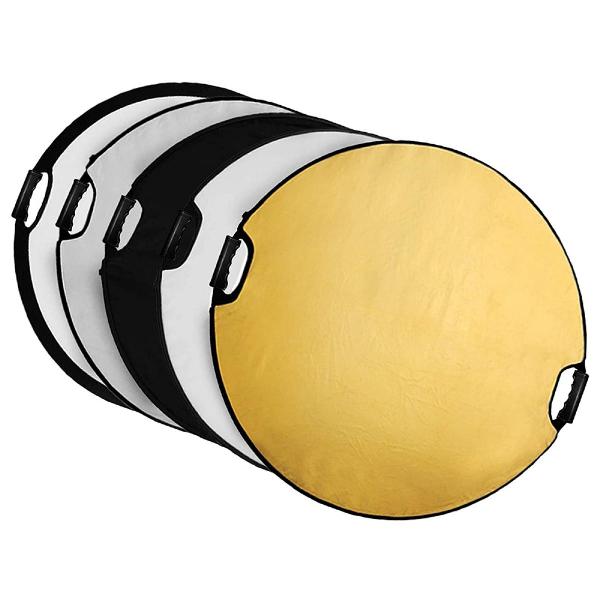 K&F Concept KF18.0006 5 in 1 Circular Reflector 110cm Portable Foldable Reflector Diffuser With Grip & Carrying Case KF18.0006