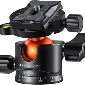 K&F Concept KF36L Series Professional 35mm Metal Tripod Ball Head 16kg Load 360 Degree Rotating Panoramic with 1/4 inch Quick Release Plate KF31.044V1