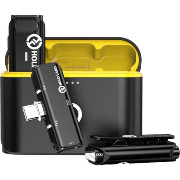 Hollyland LARK C1 DUO 2-Person Wireless Microphone System with USB-C Connector for Mobile Devices (Black, 2.4 GHz)