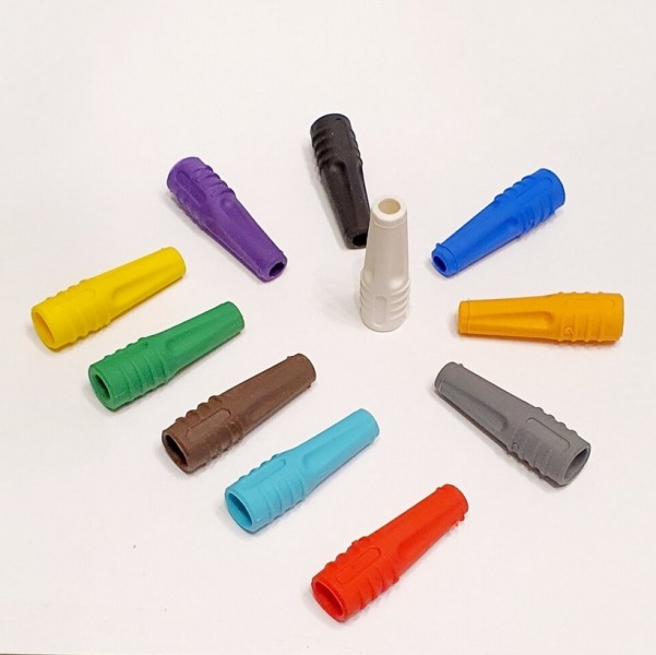 BNC Strain Relief Boots BC54 Black Color for cable entry size ~4.5mm (BD SD01, Belden 1855, Image 360)  pkt of 10