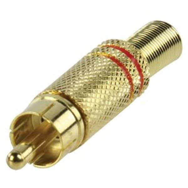 RCA Male Plug Gold Plated Red 7mm