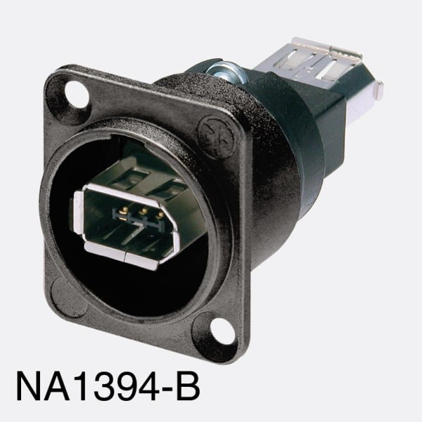 NEUTRIK NA1394-6-B FIREWIRE Panel mount back-to-back feed through