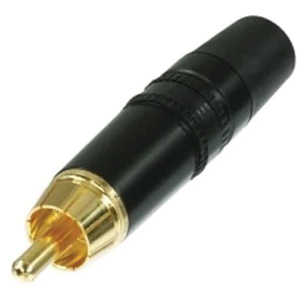 REAN NYS373-0 DIN Black RCA Plug w/ Gold Contacts