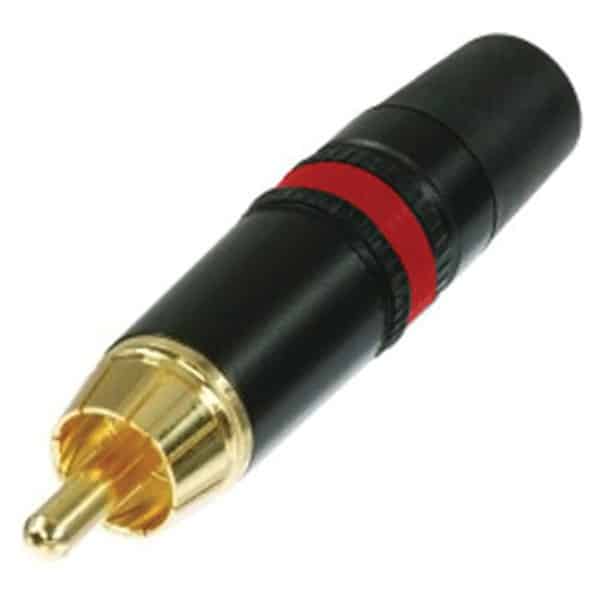 REAN NYS373-2 DIN Red RCA Plug w/ Gold Contacts