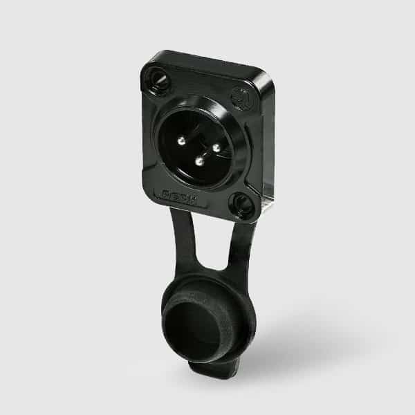 Rean RRX3M-Z-001  3 pole male XLR receptacle with D-Size Flange