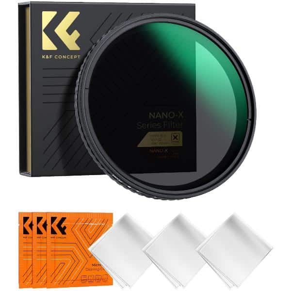 K&F 55mm Variable ND Filters ND2-32 Adjustable Fader Neutral Density ND2 - ND32 Filter, NO Spot X Black X Issue, MRC 28-Layer, Ultra Slim, Waterproof KF01.1167V1
