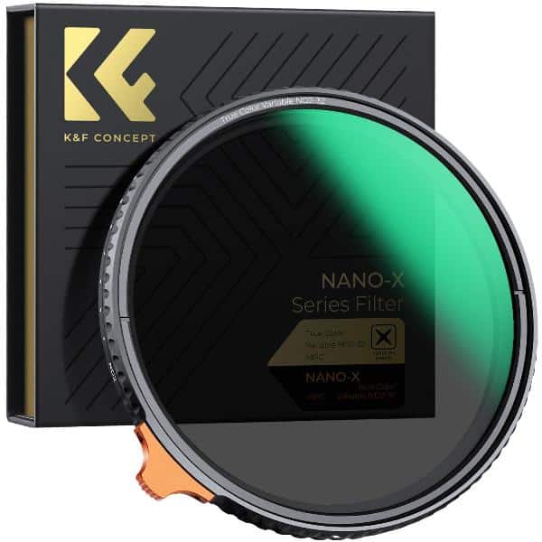 K&F 82mm Variable ND Filter True Color ND2-ND32 with 28 Layers of Anti-reflection Green Film Waterproof, Anti-scratch Nano-X Series KF01.2161