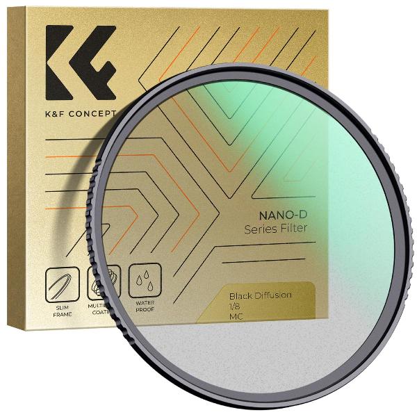 K&F 67mm Black Diffusion 1/8 Filter High Definition Waterproof Anti-Reflection Green film Nano-D series KF01.2275