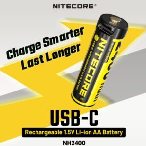 Nitecore NH2400 USB-C Rechargeable 1.5V 2400mAh Li-ion AA Battery (Box of 4pcs)