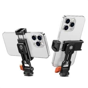 K&F Concept Metal Phone Tripod Mount Universal Smartphone Stand with 2 Cold Shoe KF31.094