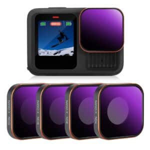 Gopro Hero 9/10/11/12/13 Action Camera Filter (ND4 + ND8 + ND16 + ND32) 4 Pack Set. SKU.2320