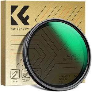 K&F Concept 67mm Variable ND Filter ND2-ND32 (1-5 Stops) Lens Filter Waterproof Scratch Resistant with 24 Layers of Nano-coating Nano-Dazzle Series KF01.2416