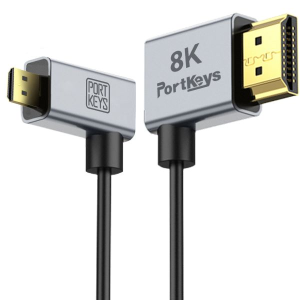 PORTKEYS Ultra-Thin 2.5mm HDMI 8K A to D (Micro) Cable Set 1x30cm & 1x 100cm