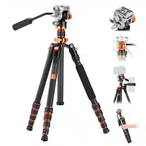 K&F KF09.158 Carbon Fiber Lightweight Camera Tripod with Hydraulic Video Tripod Head