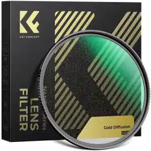 K&F Concept 82mm Gold Diffusion 1/4 Filter Mist Soft Glow Warm Highlights Vintage Cinematic KF01.3223V2