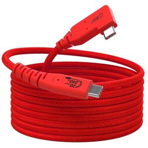 Tethering Cable 5 m Right Angle USB 4 Video Cable with PD 240 W 4K @ 60 Hz 20 Gbps Link Cable for Connection Between Camera and Computer