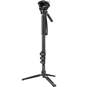 SmallRig 6625 Carbon Fiber Monopod with Fluid Head (4-Section 183cm Height, 8kg Load, 71cm Folded) for Video
